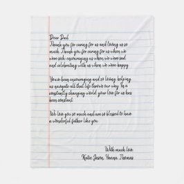 Persoonlijke liefdesbrief Handgeschreven vaderdag Fleece Deken