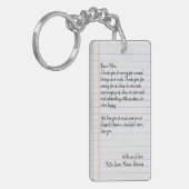 Persoonlijke liefdesbrief met één foto sleutelhanger (Voorkant Links)