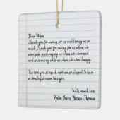 Persoonlijke liefdesbrief met handgeschreven Kerst Keramisch Ornament (Links)