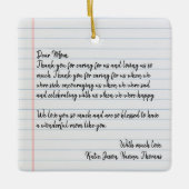 Persoonlijke liefdesbrief met handgeschreven Kerst Keramisch Ornament (Voorkant)