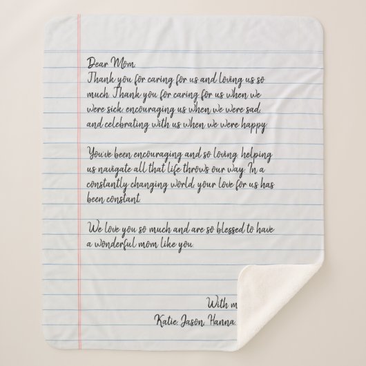 Persoonlijke liefdesbrief sherpa deken (Voorkant)