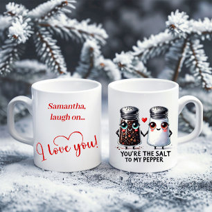 Persoonlijke liefdescadeaumok met cartoonvoedselhu koffiemok