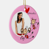 Persoonlijke liefdesgymnastiek Foto-versiering Keramisch Ornament (Rechts)