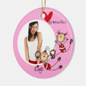 Persoonlijke liefdesgymnastiek Foto-versiering Keramisch Ornament (Links)