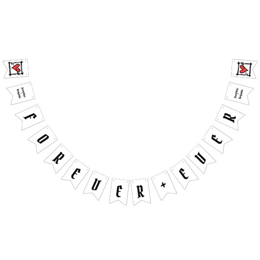 Persoonlijke liefdeshartbruiloft vlaggetjes (Alle)