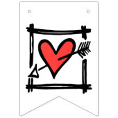 Persoonlijke liefdeshartbruiloft vlaggetjes (Eerste vlag)