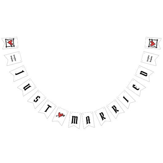 Persoonlijke liefdeshartbruiloft vlaggetjes (Alle)