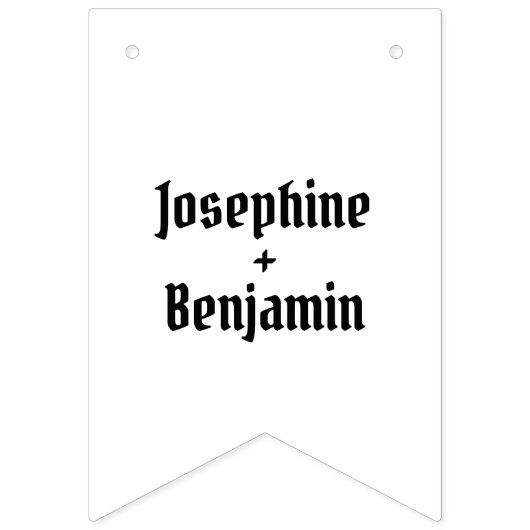 Persoonlijke liefdeshartbruiloft vlaggetjes (Tweede vlag)