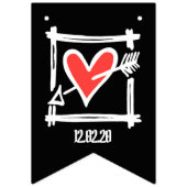 Persoonlijke liefdeshartbruiloft vlaggetjes (Derde vlag)