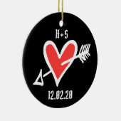 Persoonlijke liefdeshartsdecoratie keramisch ornament (Rechts)