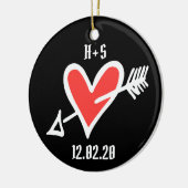 Persoonlijke liefdeshartsdecoratie keramisch ornament (Links)