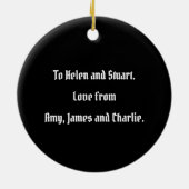 Persoonlijke liefdeshartsdecoratie keramisch ornament (Achterkant)