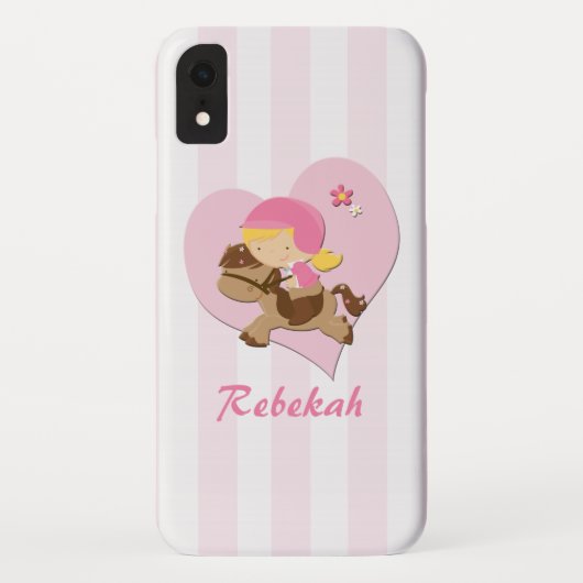 Persoonlijke liefdeshorserderoze strepen Case-Mate iPhone case (Achterkant)