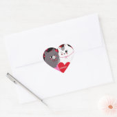 Persoonlijke liefdeskatten hart sticker (Envelop)