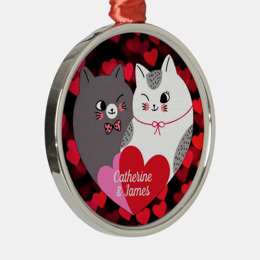 Persoonlijke liefdeskatten metalen ornament (Rechts)