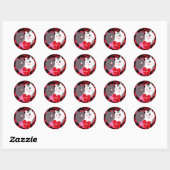 Persoonlijke liefdeskatten ronde sticker (Vel)