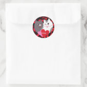 Persoonlijke liefdeskatten ronde sticker (Tas)
