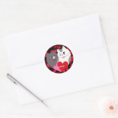 Persoonlijke liefdeskatten ronde sticker (Envelop)