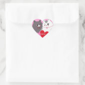 Persoonlijke liefdeskatten Roze Hart Sticker (Tas)