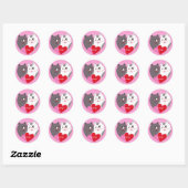 Persoonlijke liefdeskatten Roze Ronde Sticker (Vel)