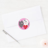 Persoonlijke liefdeskatten Roze Ronde Sticker (Envelop)