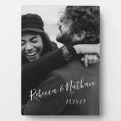 Persoonlijke Liefdeskoppel Foto Bruiloft Datum Fotoplaat (voorkant)