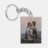 Persoonlijke Liefdeskoppel Foto Liefde Tekst Sleutelhanger (Voorkant Links)