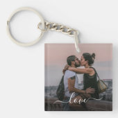 Persoonlijke Liefdeskoppel Foto Liefde Tekst Sleutelhanger (Voorkant)
