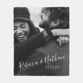 Persoonlijke liefdespaar foto-weduwnaar datum fleece deken (Voorkant)