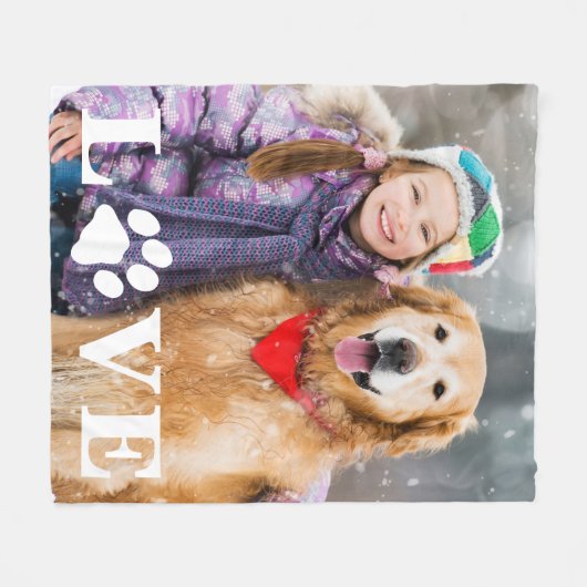 Persoonlijke liefdespoets printplaat Lover Dog fot Fleece Deken (Voorkant (Horizontaal))