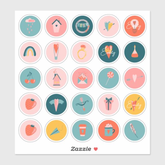 Persoonlijke liefdesschattige aangepaste vinylStic Sticker (Vel)