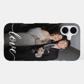 Persoonlijke liefdesscriptie koppel foto iPhone hoesje (Achterkant horizontaal)