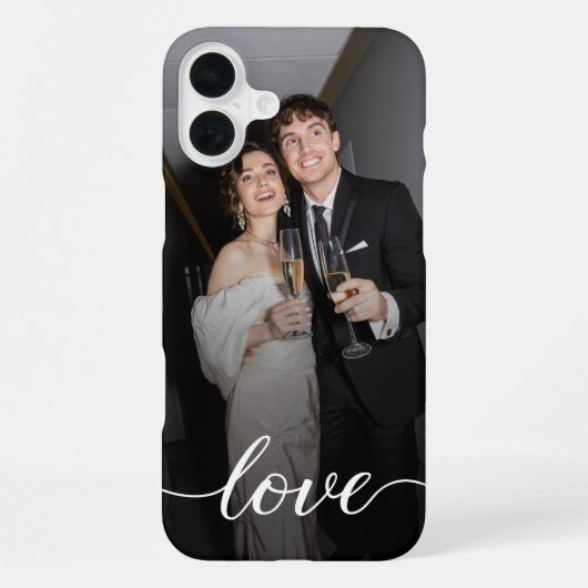 Persoonlijke liefdesscriptie koppel foto iPhone hoesje (Achterkant)