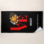 Persoonlijke liefdessport op maat strandlaken (Voorkant)