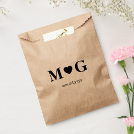 Persoonlijke liefdesteken Monogram Favoriet Tas Bedankzakje