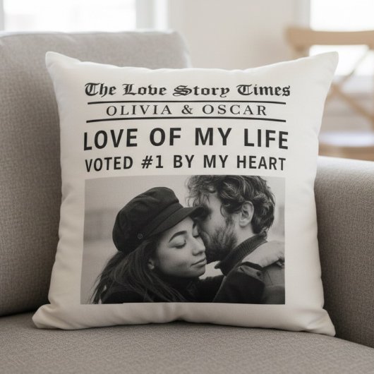 Persoonlijke Liefdesverhaal Foto Kussen