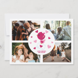 Persoonlijke liefdesvogel 4 Foto Collage Valentijn Feestdagenkaart