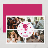 Persoonlijke liefdesvogel 4 Foto Collage Valentijn Feestdagenkaart (Voorkant / Achterkant)