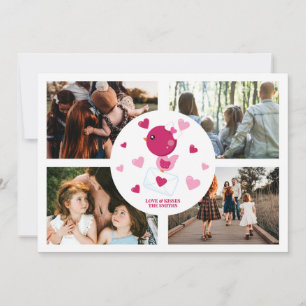 Persoonlijke liefdesvogel 4 Foto Collage Valentijn Feestdagenkaart