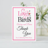 Persoonlijke Liefdesvogels 60ste Verjaardag Bedankkaart (Staand voorkant)