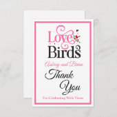 Persoonlijke Liefdesvogels 60ste Verjaardag Bedankkaart (Voorkant / Achterkant)