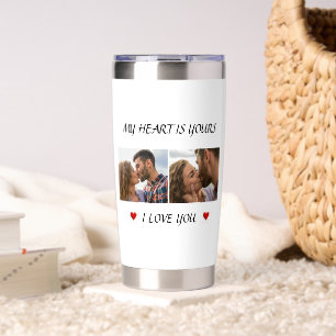 Persoonlijke Liefdeswaterfles Koppel Fotocadeau Geïsoleerde Drinkbeker
