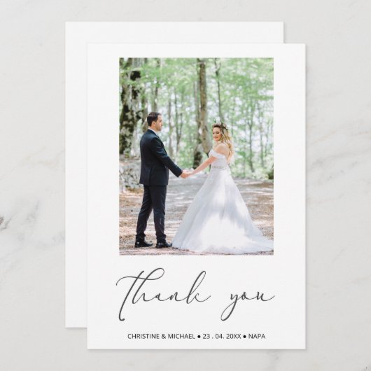 Persoonlijke liefdevolle bruiloft - Hartelijk dank Bedankkaart (Voorkant / Achterkant)