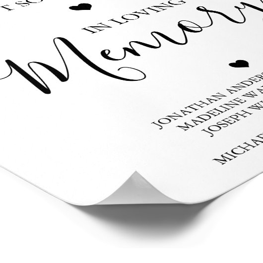 Persoonlijke Liefdevolle Herinnering Hemel Huwelij Poster (Hoek)