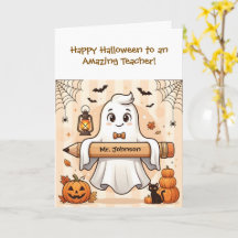 Persoonlijke Lieve Halloween Geest Docent Groet