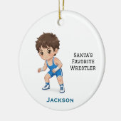 Persoonlijke Lieve Santa's Favoriete Worstelaar Keramisch Ornament (Links)