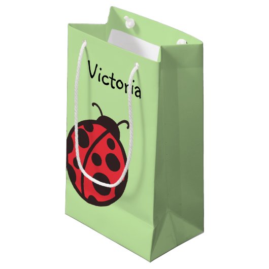 Persoonlijke Lieveheersbeestje Cadeautas (Voorkant Gekanteld)