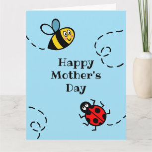 Persoonlijke lieveheersbeestje + hommel Moederdag Kaart