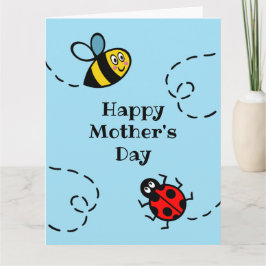 Persoonlijke Lieveheersbeestje + Tuinbij Moederdag Kaart