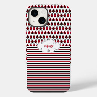 Persoonlijke Lieveheersbeestjes & Strepen Hoesje iPhone 14 Hoesje